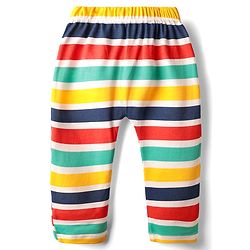 Babyhug Cotton Knit Full Length Stripes Dino & Vehicles Printed Diaper Leggings Pack Of 3 - Multi Colour