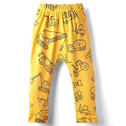 Babyhug Cotton Knit Full Length Stripes Dino & Vehicles Printed Diaper Leggings Pack Of 3 - Multi Colour