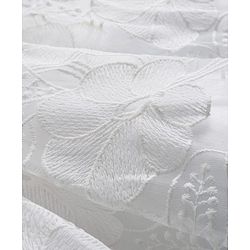 Babyhug Woven Sleeveless Mesh Party Dress With Lace Detailing & Floral Applique - White