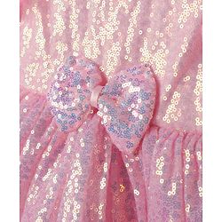 Babyhug Woven Sleeveless Flare Party Dress with Bow & Sequinned Applique - Pink