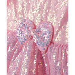 Babyhug Woven Sleeveless Flare Party Dress with Bow & Sequinned Applique - Pink