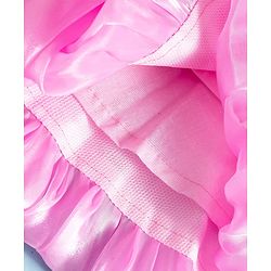Babyhug Woven Sleeveless Party Dress With Floral Applique & Sequinned Yoke - Pink