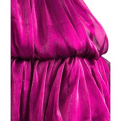 Babyhug Woven Frill Sleeves Fit & Flare Party Dress with Floral Applique - Purple