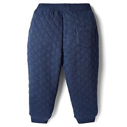 Babyhug French Terry Knit Full Length Quilted Lounge Pant with Football Embroidery - Blue