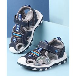 Cute Walk by Babyhug Velcro Closure PU Sandal - Navy Blue
