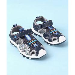 Cute Walk by Babyhug Velcro Closure PU Sandal - Navy Blue