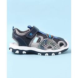 Cute Walk by Babyhug Velcro Closure PU Sandal - Navy Blue