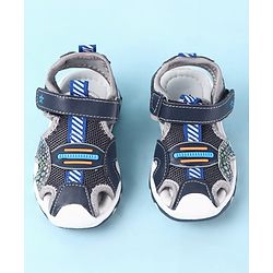 Cute Walk by Babyhug Velcro Closure PU Sandal - Navy Blue