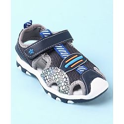 Cute Walk by Babyhug Velcro Closure PU Sandal - Navy Blue