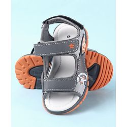 Cute Walk by Babyhug Velcro Closure PU Sandal - Grey