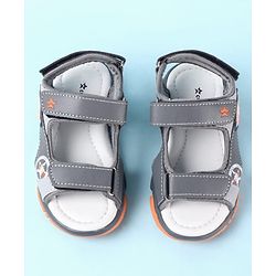Cute Walk by Babyhug Velcro Closure PU Sandal - Grey