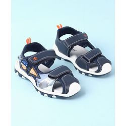 Cute Walk by Babyhug Velcro Closure PU Sandal with Sport Patch - Blue