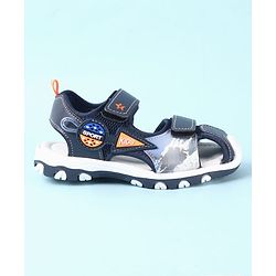 Cute Walk by Babyhug Velcro Closure PU Sandal with Sport Patch - Blue
