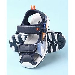Cute Walk by Babyhug Velcro Closure PU Sandal with Sport Patch - Blue