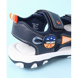 Cute Walk by Babyhug Velcro Closure PU Sandal with Sport Patch - Blue