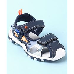 Cute Walk by Babyhug Velcro Closure PU Sandal with Sport Patch - Blue