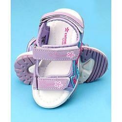 Cute Walk by Babyhug Sandals with Velcro Closure & Floral Print - Light Purple