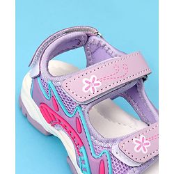 Cute Walk by Babyhug Sandals with Velcro Closure & Floral Print - Light Purple