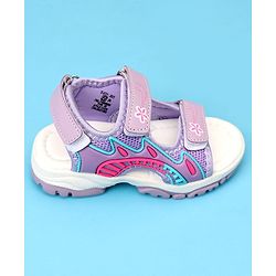 Cute Walk by Babyhug Sandals with Velcro Closure & Floral Print - Light Purple