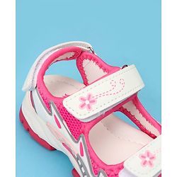 Cute Walk by Babyhug Sandals with Velcro Closure & Floral Print - Light Purple