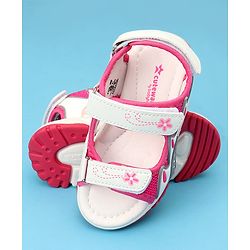 Cute Walk by Babyhug Sandals with Velcro Closure & Floral Print - Light Purple