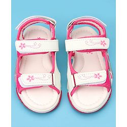 Cute Walk by Babyhug Sandals with Velcro Closure & Floral Print - Light Purple