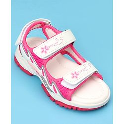 Cute Walk by Babyhug Sandals with Velcro Closure & Floral Print - Light Purple