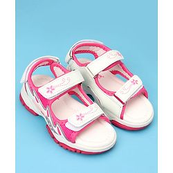 Cute Walk by Babyhug Sandals with Velcro Closure & Floral Print - Light Purple