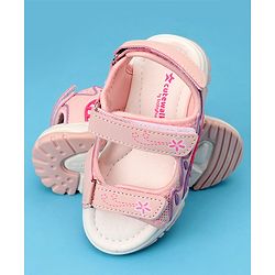 Cute Walk by Babyhug Sandals with Velcro Closure & Floral Print - Light Purple