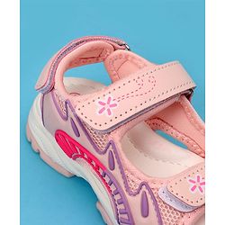 Cute Walk by Babyhug Sandals with Velcro Closure & Floral Print - Light Purple
