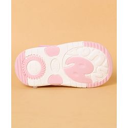 Cute Walk By Babyhug Casual Shoes with Velcro Closure Mesh & Star Print - Pink