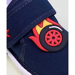Cute Walk by Babyhug Velcro Closure Casual Shoes With Star & Wheel Applique - Navy Blue