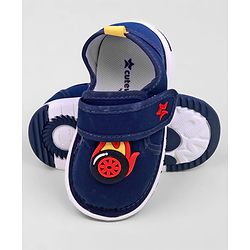 Cute Walk by Babyhug Velcro Closure Casual Shoes With Star & Wheel Applique - Navy Blue