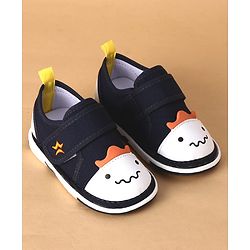 Cute Walk by Babyhug Velcro Closure Casual Shoes With Animal Applique - Navy Blue