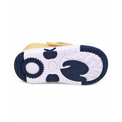 Cute Walk by Babyhug Velcro Closure Casual Shoes With Vehicle Applique & Stripes - Yellow