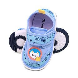 Cute Walk by Babyhug Velcro Closure Vehicles Printed Casual Shoes With Applique - Blue