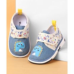 Cute Walk by Babyhug Casual Shoes Velcro Closure & Dino Patch - Blue