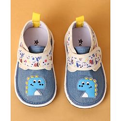 Cute Walk by Babyhug Casual Shoes Velcro Closure & Dino Patch - Blue