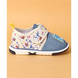 Cute Walk by Babyhug Casual Shoes Velcro Closure & Dino Patch - Blue