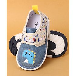 Cute Walk by Babyhug Casual Shoes Velcro Closure & Dino Patch - Blue