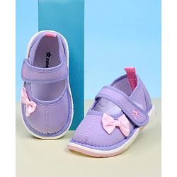 Cute Walk by Babyhug Casual Shoes With Velcro Closure & Bow Applique - Purple