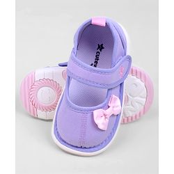 Cute Walk by Babyhug Casual Shoes With Velcro Closure & Bow Applique - Purple