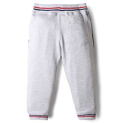 Babyhug French Terry Knit Full Length Lounge Pant With Cut & Sew Design - White
