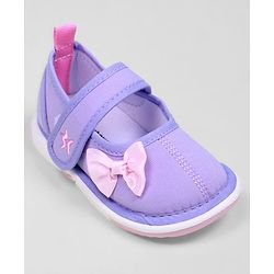 Cute Walk by Babyhug Casual Shoes With Velcro Closure & Bow Applique - Purple