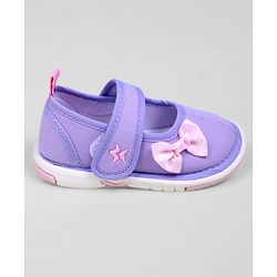 Cute Walk by Babyhug Casual Shoes With Velcro Closure & Bow Applique - Purple