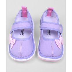 Cute Walk by Babyhug Casual Shoes With Velcro Closure & Bow Applique - Purple