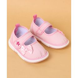 Cute Walk by Babyhug Casual Shoes With Velcro Closure & Bow Applique - Purple