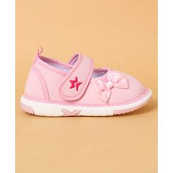 Cute Walk by Babyhug Casual Shoes With Velcro Closure & Bow Applique - Purple
