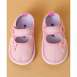 Cute Walk by Babyhug Casual Shoes With Velcro Closure & Bow Applique - Purple