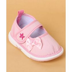 Cute Walk by Babyhug Casual Shoes With Velcro Closure & Bow Applique - Purple
